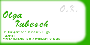 olga kubesch business card